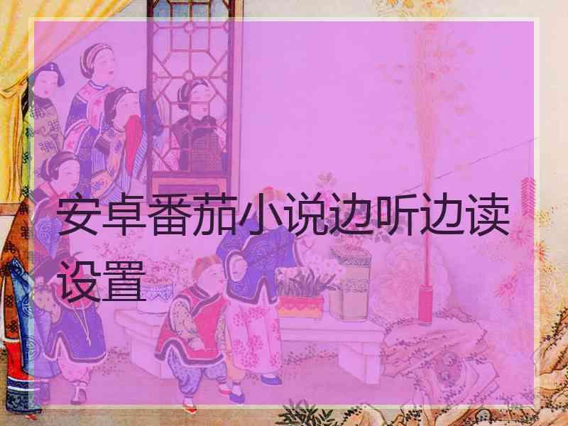 安卓番茄小说边听边读设置