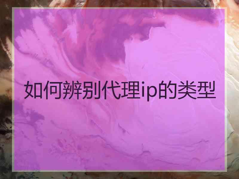 如何辨别代理ip的类型