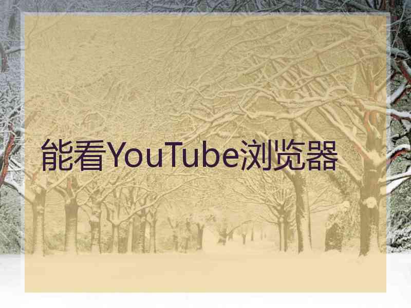 能看YouTube浏览器