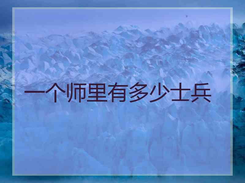 一个师里有多少士兵